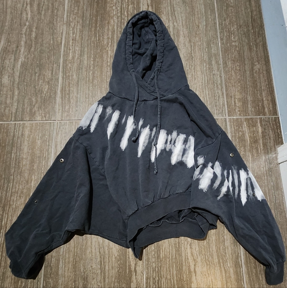 Young fabulous and broke black/grey tie dye hoodie